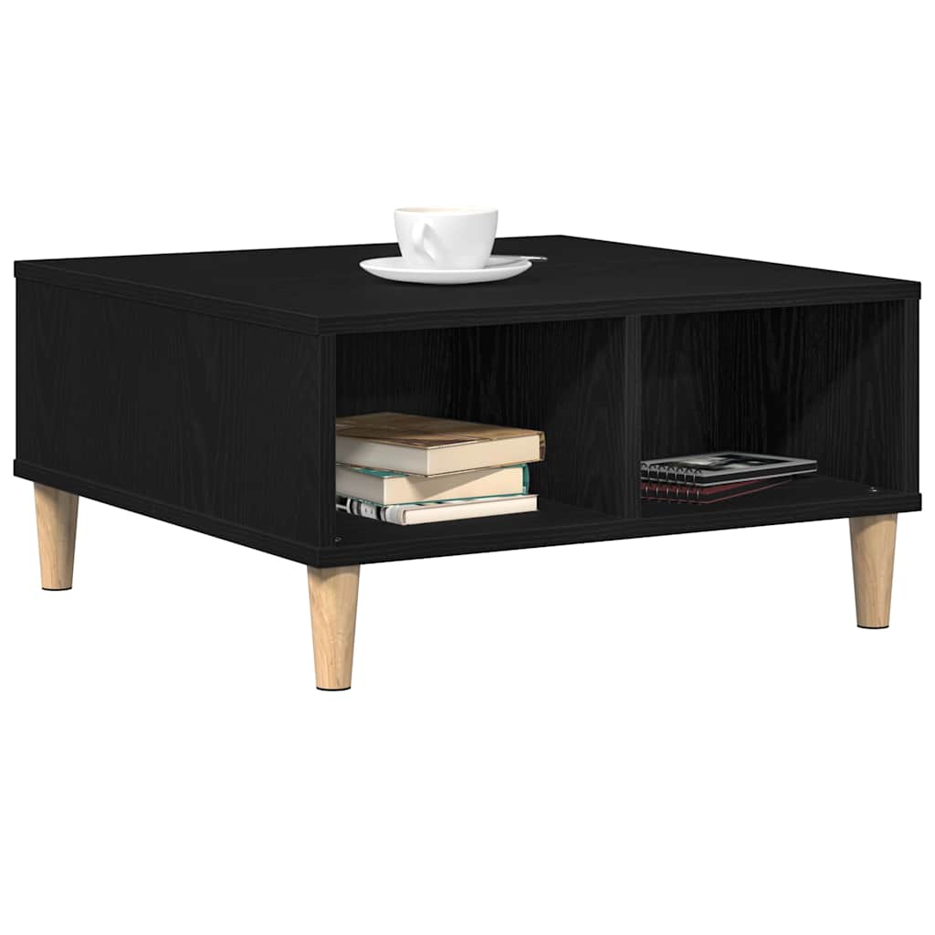 vidaXL Coffee Table Black Oak 60 x 60 x 30 cm Engineered Wood