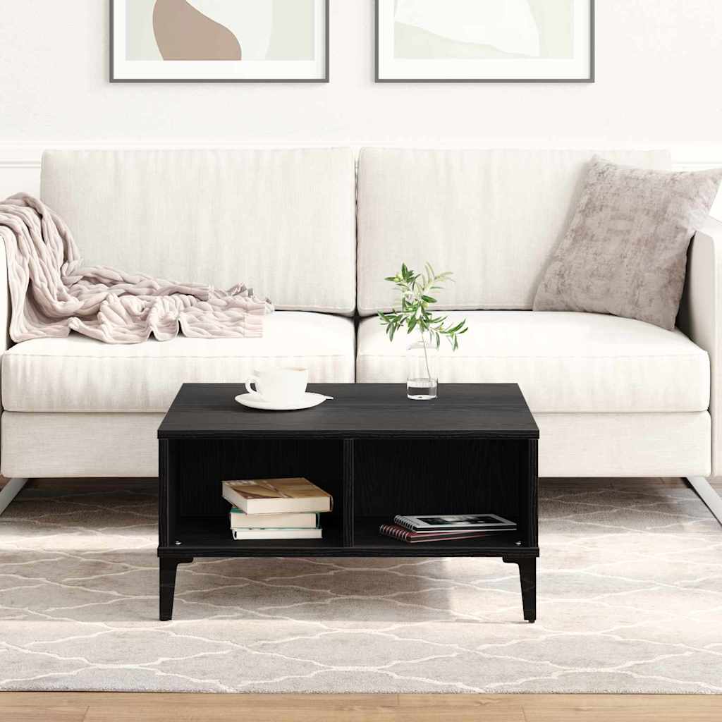 vidaXL Coffee Table Black Oak 60 x 60 x 30 cm