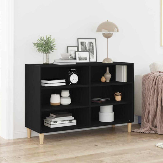 vidaXL Sideboard 103.5 x 35 x 70 cm Engineered Wood Black Oak