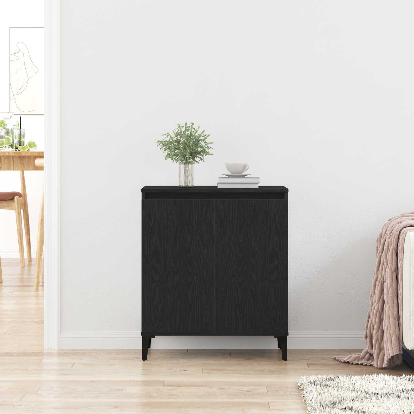 vidaXL Sideboard Black Oak 60 x 35 x 70 cm Engineered Wood