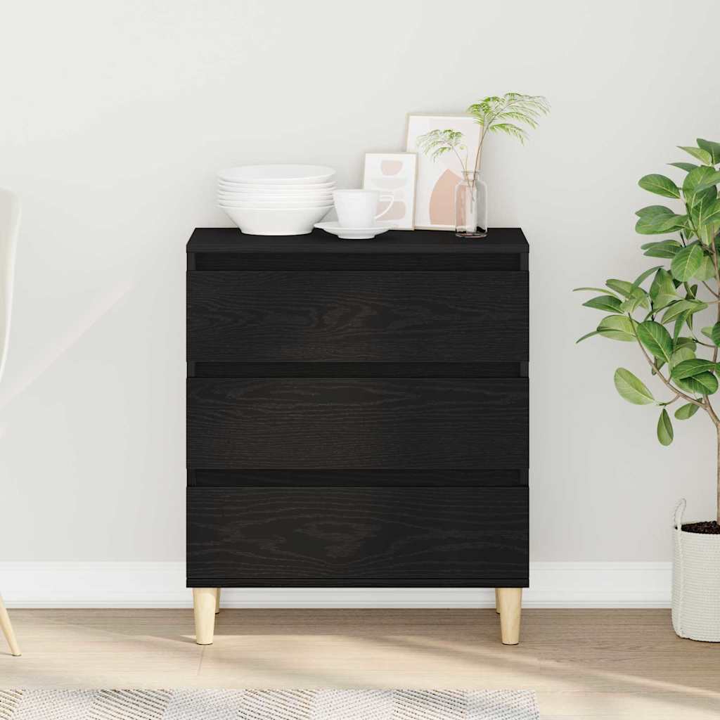 vidaXL Sideboard with Drawer Black Oak 60 x 35 x 70 cm Engineered Wood
