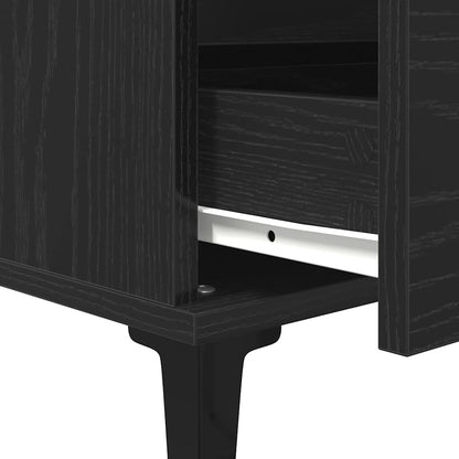 vidaXL Sideboard with Drawer Black Oak 60 x 35 x 70 cm Engineered Wood