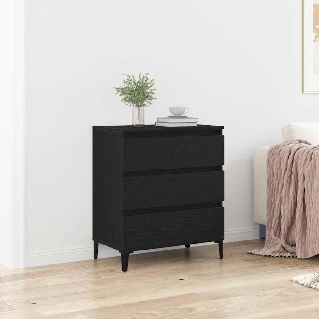 vidaXL Sideboard with Drawer Black Oak 60 x 35 x 70 cm Engineered Wood
