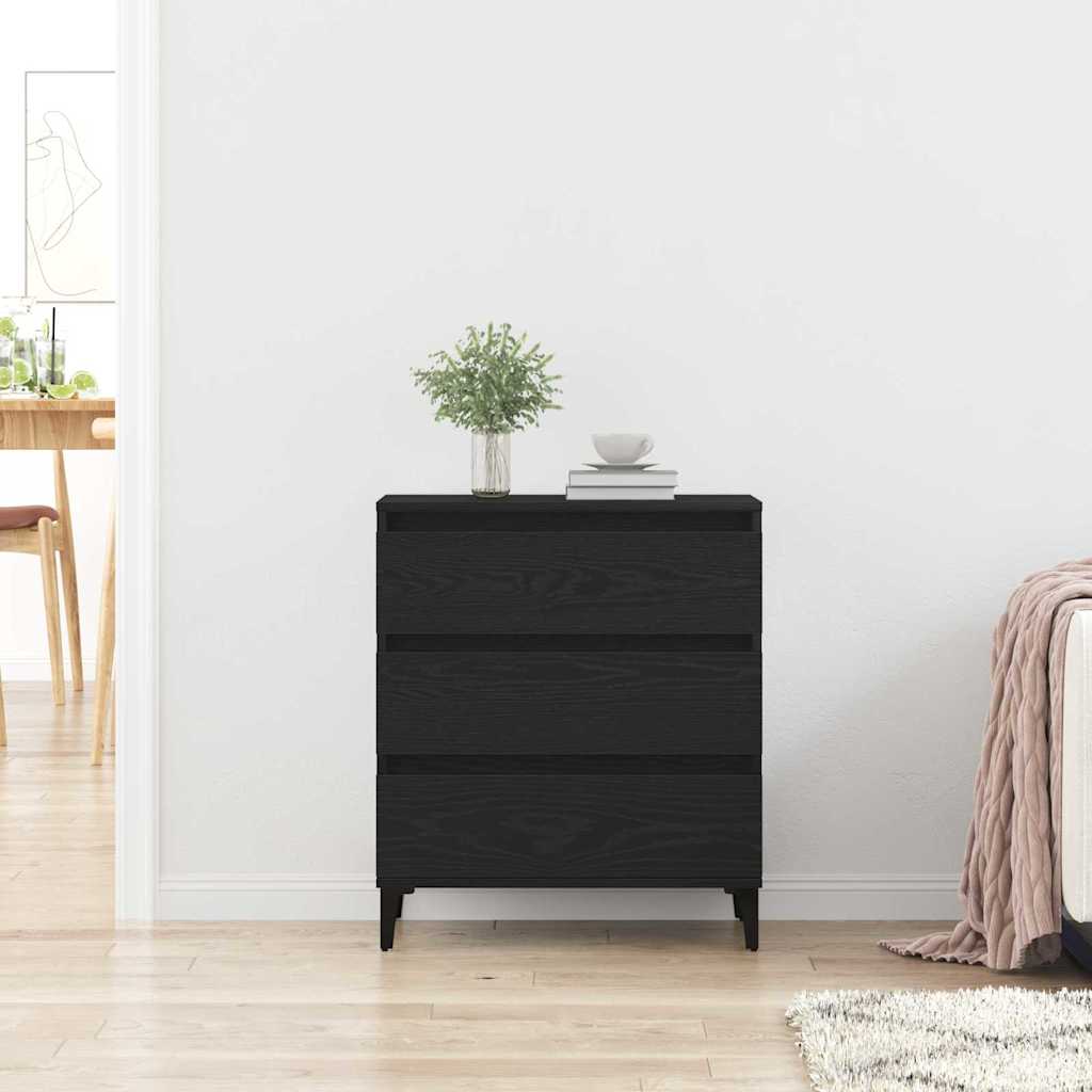 vidaXL Sideboard with Drawer Black Oak 60 x 35 x 70 cm Engineered Wood