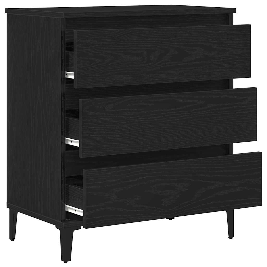 vidaXL Sideboard with Drawer Black Oak 60 x 35 x 70 cm Engineered Wood