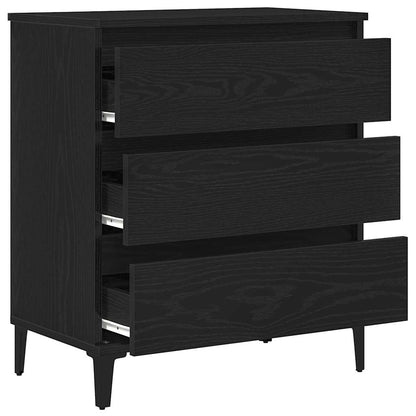 vidaXL Sideboard with Drawer Black Oak 60 x 35 x 70 cm Engineered Wood