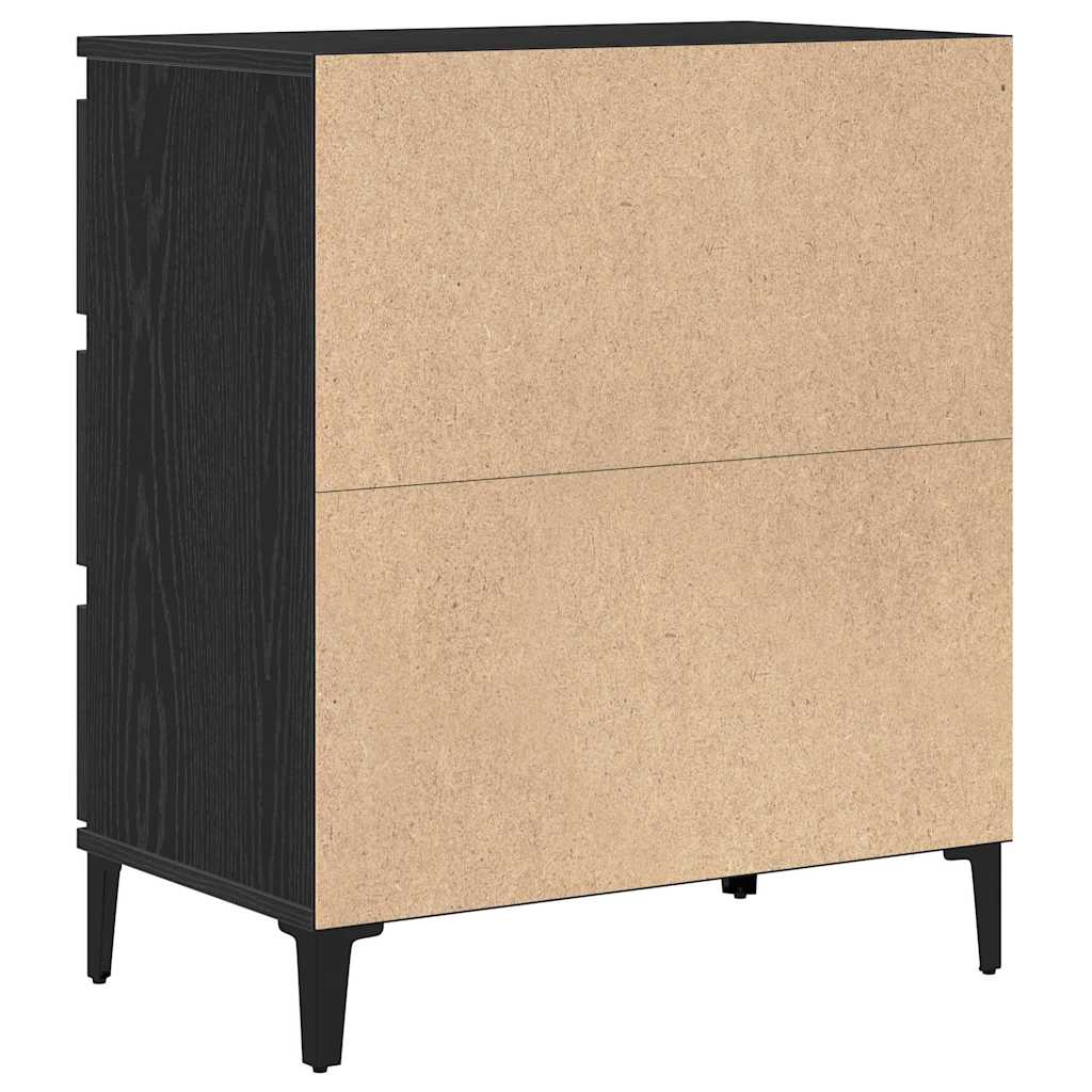 vidaXL Sideboard with Drawer Black Oak 60 x 35 x 70 cm Engineered Wood