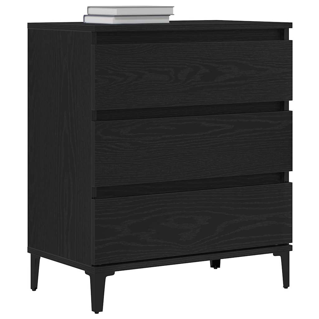 vidaXL Sideboard with Drawer Black Oak 60 x 35 x 70 cm Engineered Wood