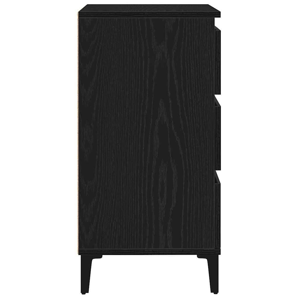 vidaXL Sideboard with Drawer Black Oak 60 x 35 x 70 cm Engineered Wood
