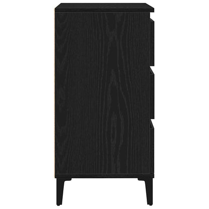 vidaXL Sideboard with Drawer Black Oak 60 x 35 x 70 cm Engineered Wood