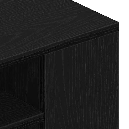 vidaXL TV Cabinet 100 x 30 x 26.5 cm Black Oak Engineered Wood