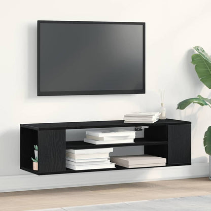 vidaXL TV Cabinet 100 x 30 x 26.5 cm Black Oak Engineered Wood