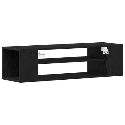 vidaXL TV Cabinet 100 x 30 x 26.5 cm Black Oak Engineered Wood