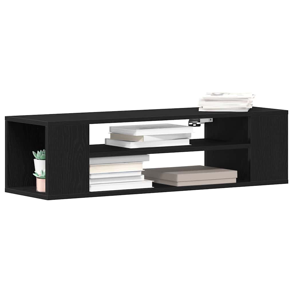 vidaXL TV Cabinet 100 x 30 x 26.5 cm Black Oak Engineered Wood