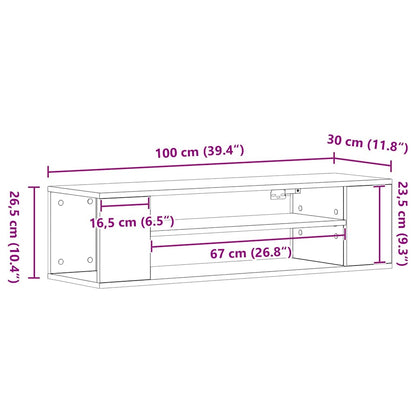 vidaXL TV Cabinet Black Oak 100 x 30 x 26.5 cm Engineered Wood