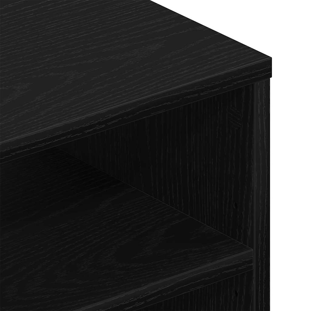 vidaXL Wall Shelf with Door Black Oak 102 x 30 x 29 cm Engineered Wood