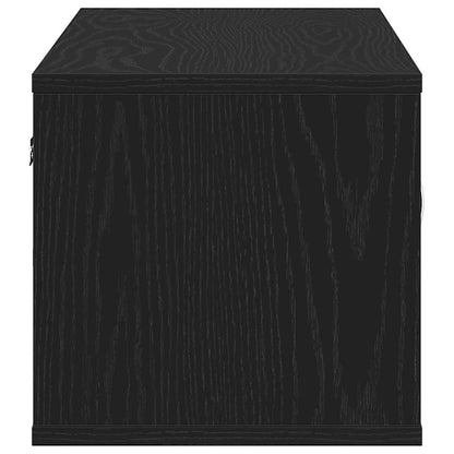 vidaXL Wall Shelf with Door Black Oak 102 x 30 x 29 cm Engineered Wood