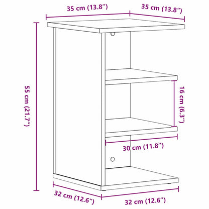 vidaXL Side Cabinet Black Oak 35 x 35 x 55 cm Engineered Wood