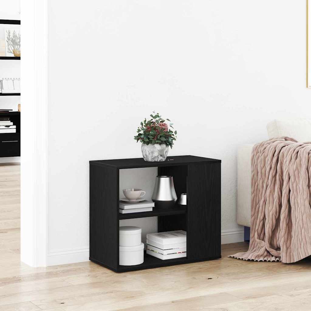 vidaXL Sideboard with Drawer Black Oak 60 x 30 x 50 cm Engineered Wood