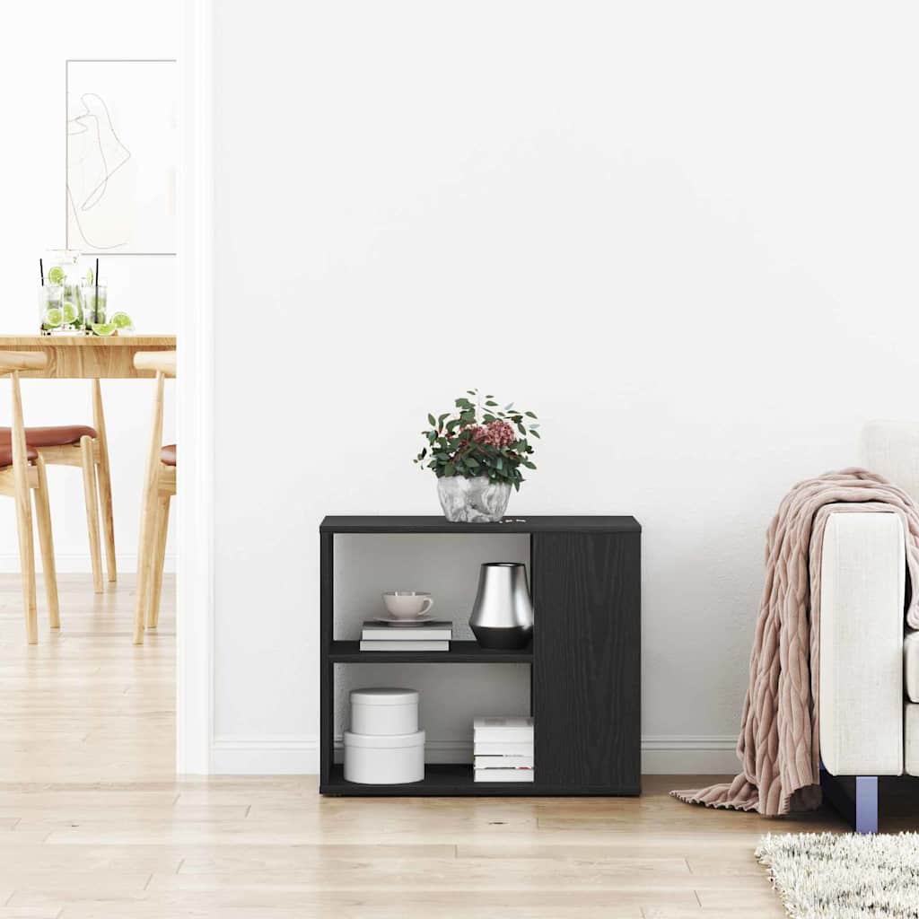 vidaXL Sideboard with Drawer Black Oak 60 x 30 x 50 cm Engineered Wood
