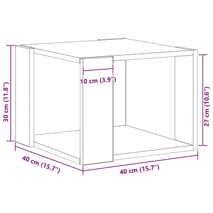 vidaXL Coffee Table Black Oak 40 x 40 x 30 cm Engineered Wood