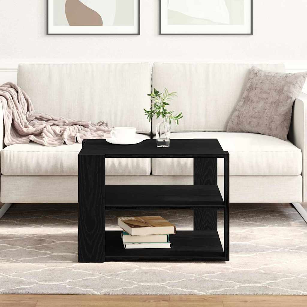 vidaXL Coffee Table Black Oak 58 x 58 x 40 cm Engineered Wood