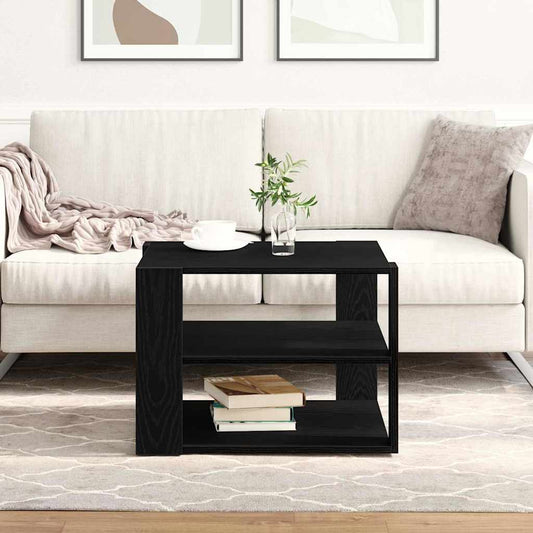 vidaXL Coffee Table Black Oak 58 x 58 x 40 cm Engineered Wood