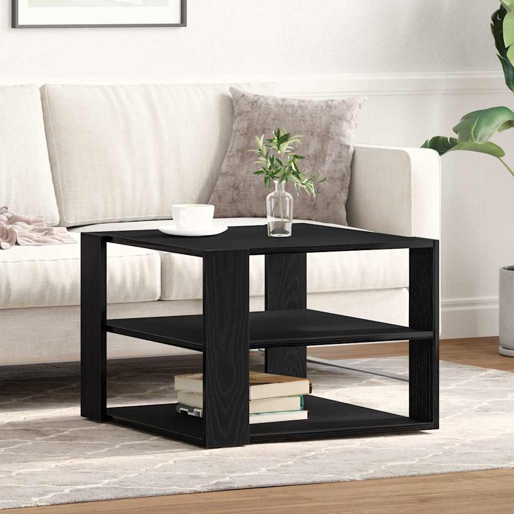vidaXL Coffee Table Black Oak 58 x 58 x 40 cm Engineered Wood