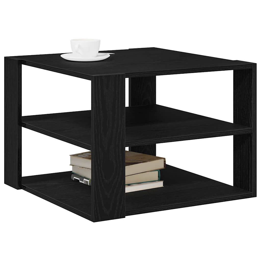 vidaXL Coffee Table Black Oak 58 x 58 x 40 cm Engineered Wood