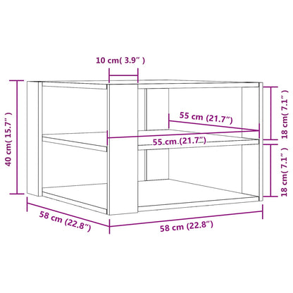 vidaXL Coffee Table Black Oak 58 x 58 x 40 cm Engineered Wood