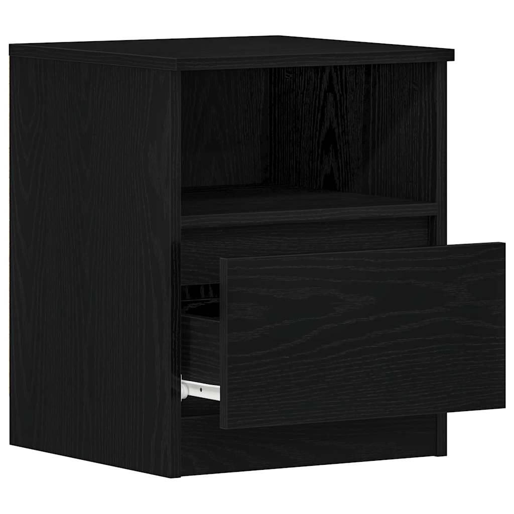vidaXL Bedside Cabinet Black Oak 40 x 40 x 50 cm Engineered Wood