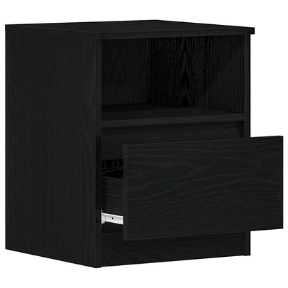 vidaXL Bedside Cabinet 2 pcs Black Oak 40 x 40 x 50 cm Engineered Wood