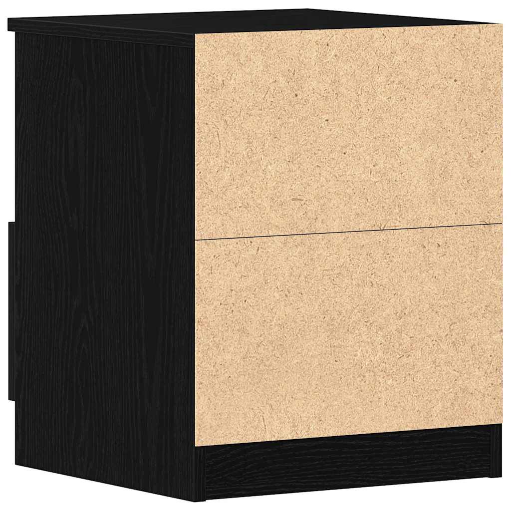 vidaXL Bedside Cabinet 2 pcs Black Oak 40 x 40 x 50 cm Engineered Wood