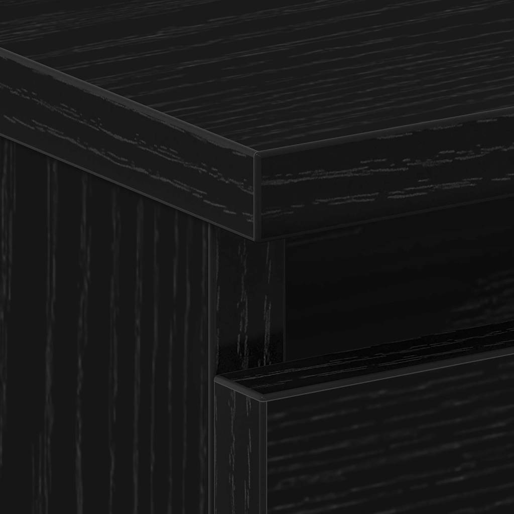 vidaXL Bedside Cabinet Black Oak 50 x 40 x 43.5 cm Engineered Wood