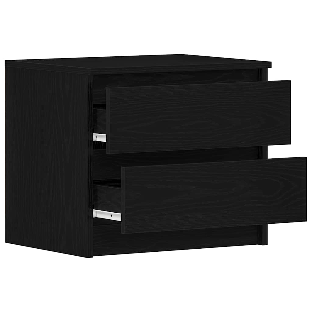 vidaXL Bedside Cabinet Black Oak 50 x 40 x 43.5 cm Engineered Wood