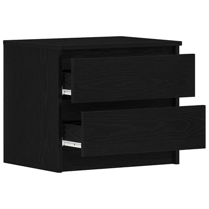 vidaXL Bedside Cabinet Black Oak 50 x 40 x 43.5 cm Engineered Wood