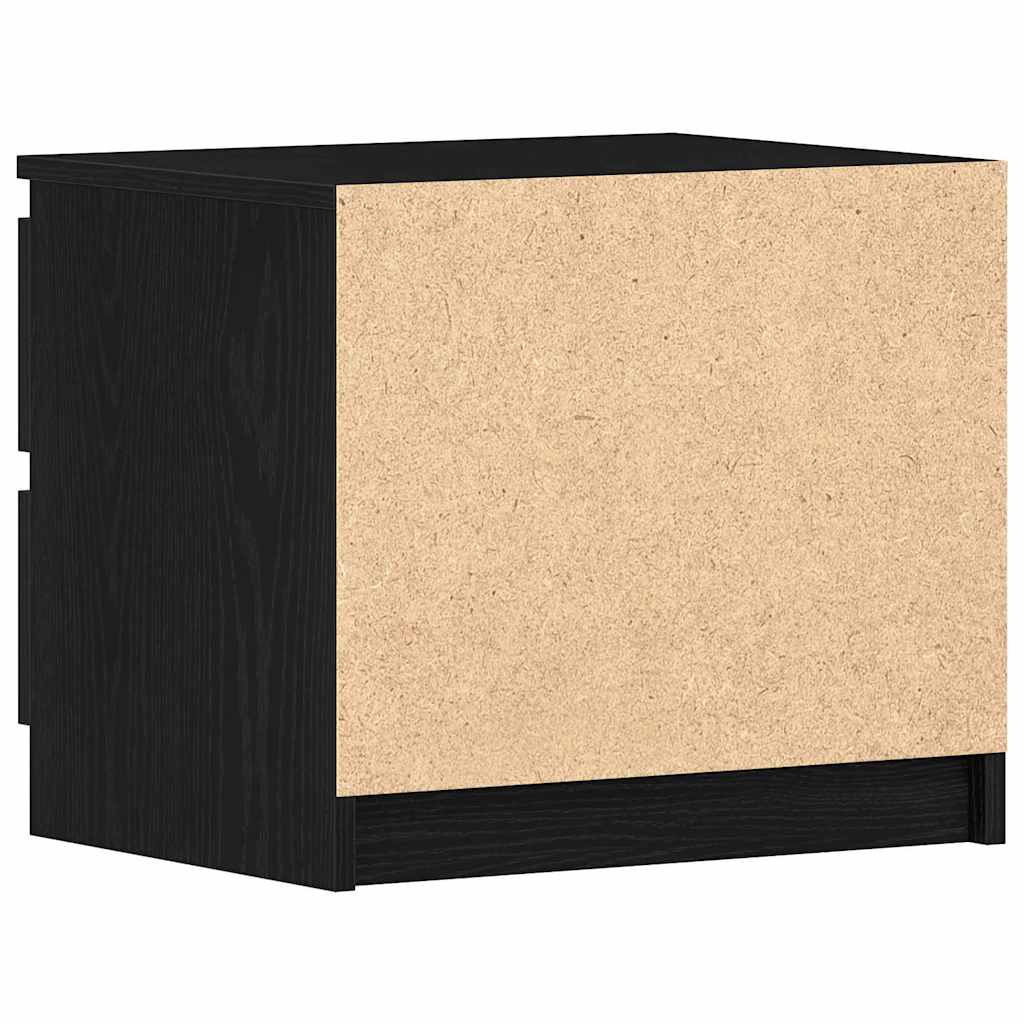 vidaXL Bedside Cabinet Black Oak 50 x 40 x 43.5 cm Engineered Wood