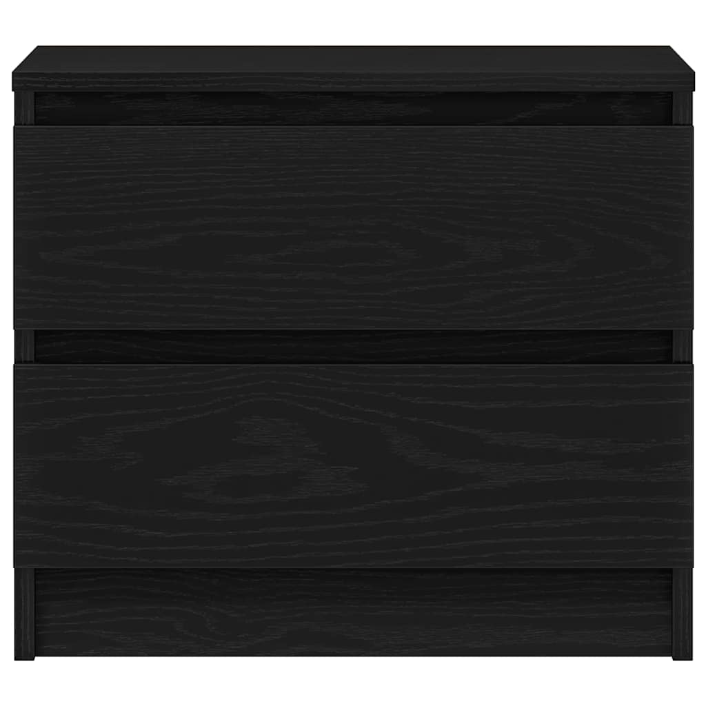 vidaXL Bedside Cabinet Black Oak 50 x 40 x 43.5 cm Engineered Wood