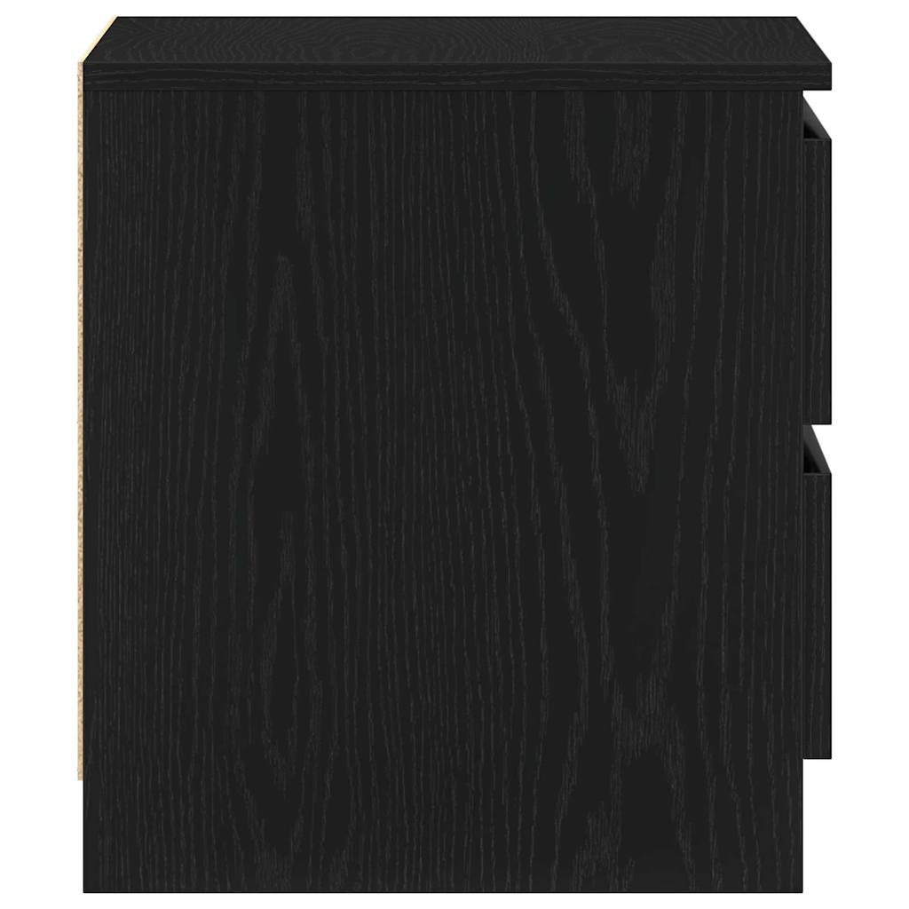 vidaXL Bedside Cabinet Black Oak 50 x 40 x 43.5 cm Engineered Wood