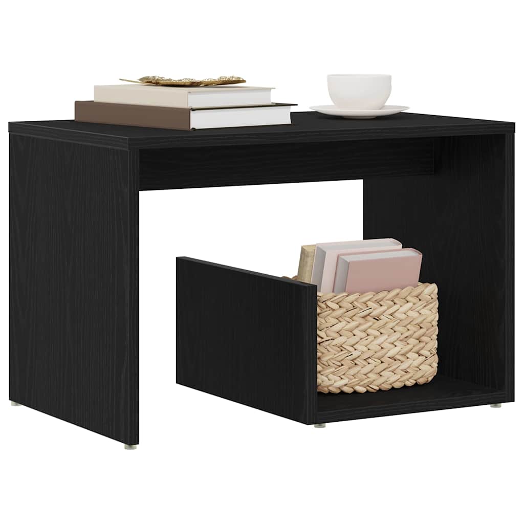vidaXL Side Table Black Oak 59 x 36 x 38 cm Engineered Wood