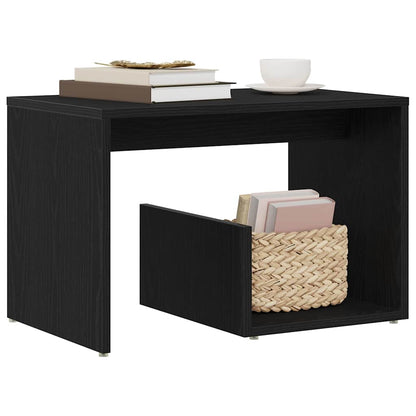 vidaXL Side Table Black Oak 59 x 36 x 38 cm Engineered Wood