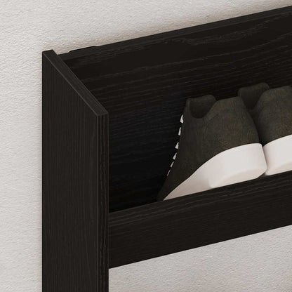 vidaXL Shoe Cabinet 80 x 18 x 90 cm Engineered Wood Black Oak