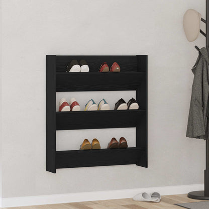 vidaXL Shoe Cabinet 80 x 18 x 90 cm Engineered Wood Black Oak