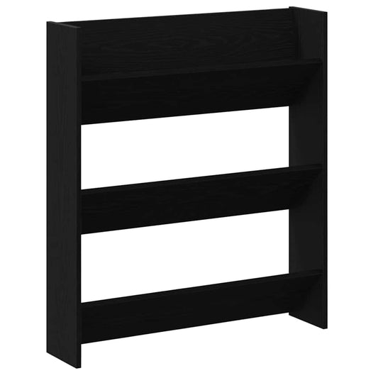 vidaXL Shoe Cabinet 80 x 18 x 90 cm Engineered Wood Black Oak