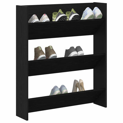 vidaXL Shoe Cabinet 80 x 18 x 90 cm Engineered Wood Black Oak