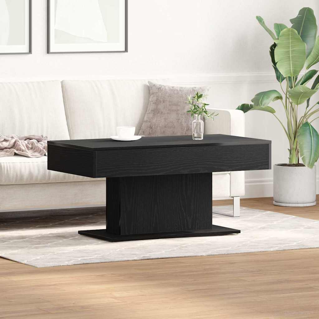 vidaXL Coffee Table Black Oak 96 x 50 x 45 cm Engineered Wood