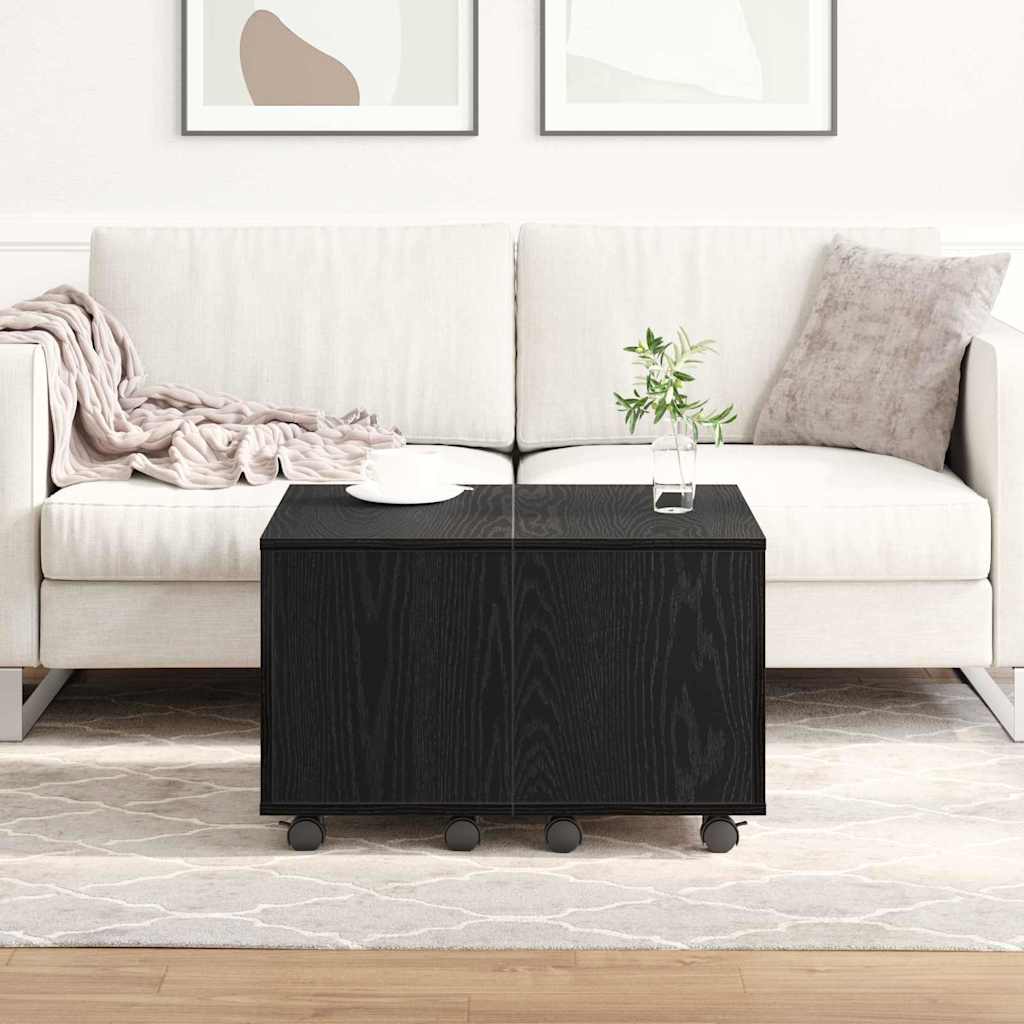 vidaXL Coffee Table Black Oak 60 x 60 x 38 cm Engineered Wood