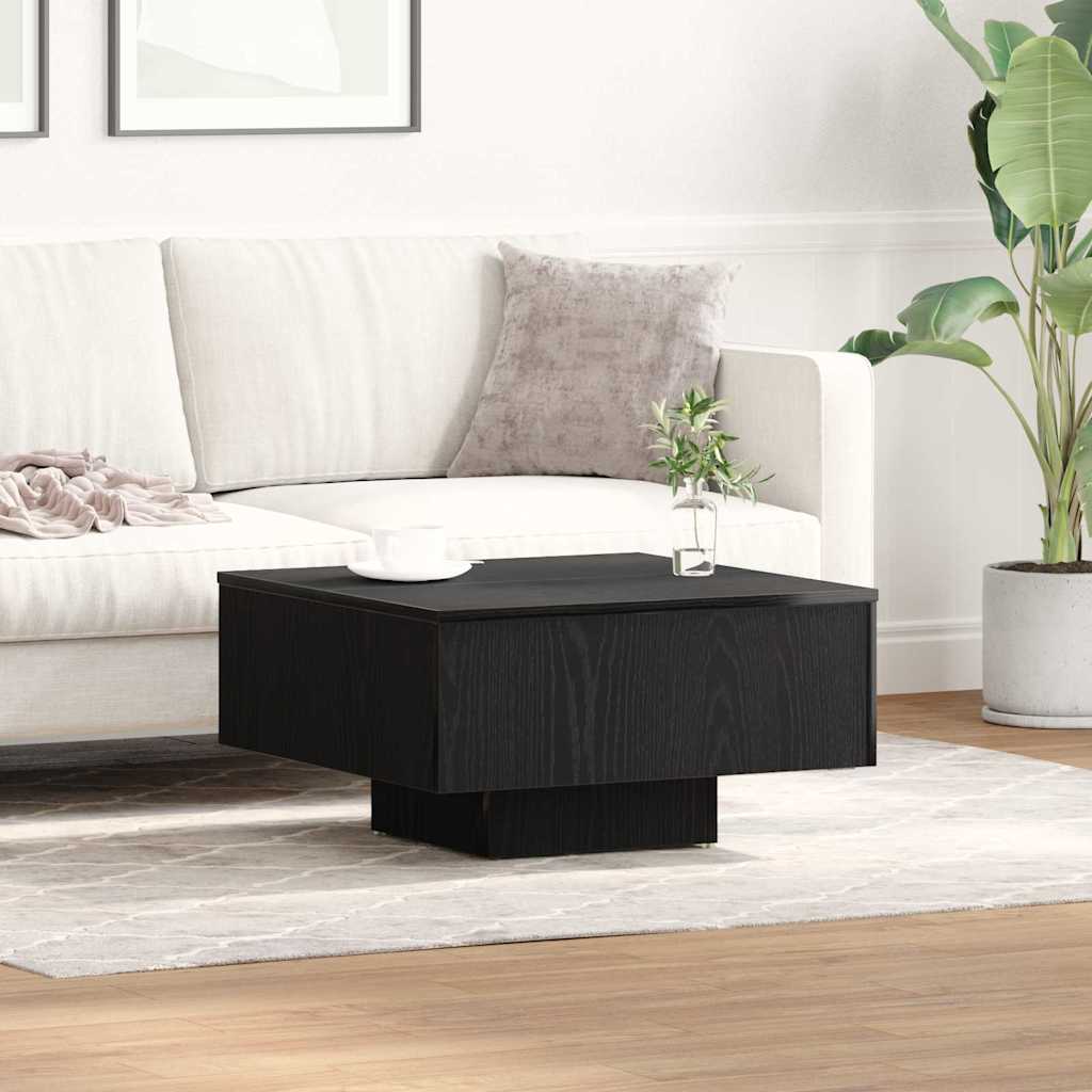 vidaXL Coffee Table Black oak 60 x 60 x 31.5 cm Engineered wood
