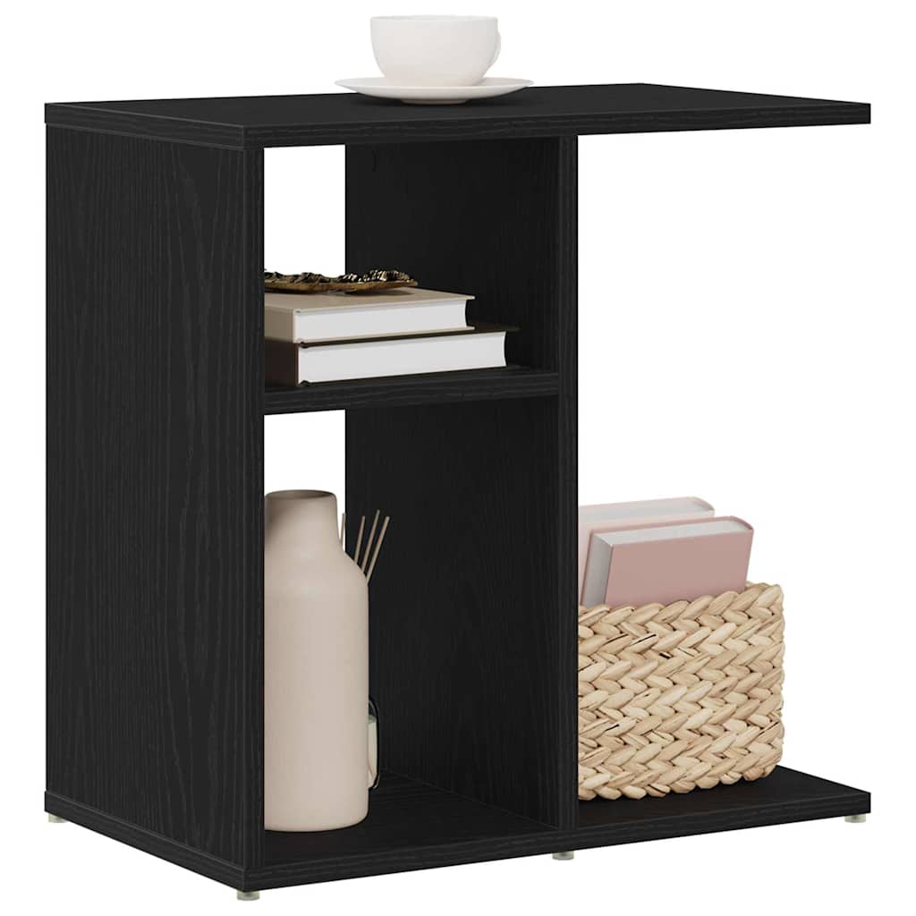vidaXL Side Table Black Oak 50 x 30 x 50 cm Engineered Wood