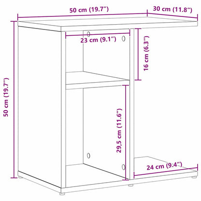 vidaXL Side Table Black Oak 50 x 30 x 50 cm Engineered Wood